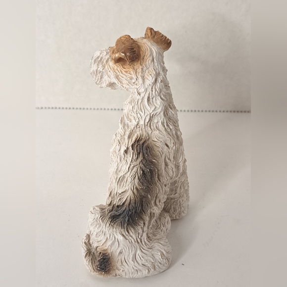 Vintage Wire Haired Fox Terrier / Jack Russell Figurine Brown Black White - Picture 3 of 5
